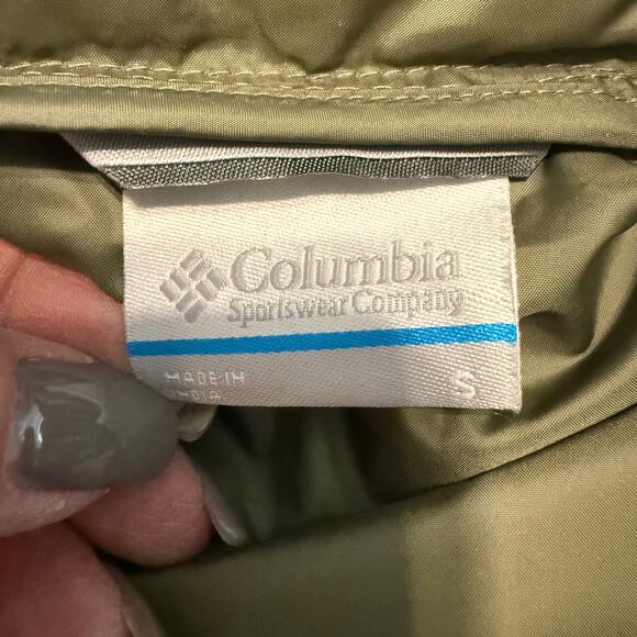 Women's Columbia Green Quilted Puffer Full Zip Coat with Hood Size S NEW - Picture 3 of 7